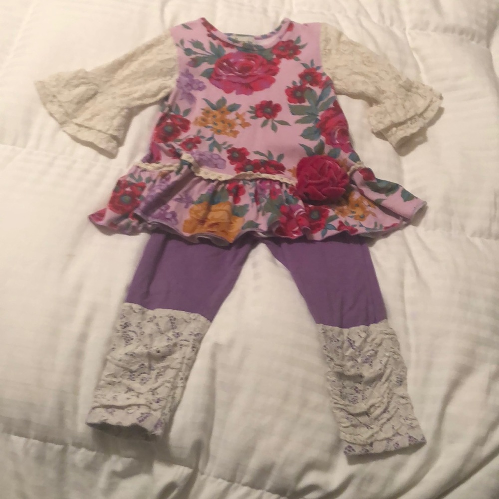 “Sassy Me” lace purple, floral outfit. Beautiful!
